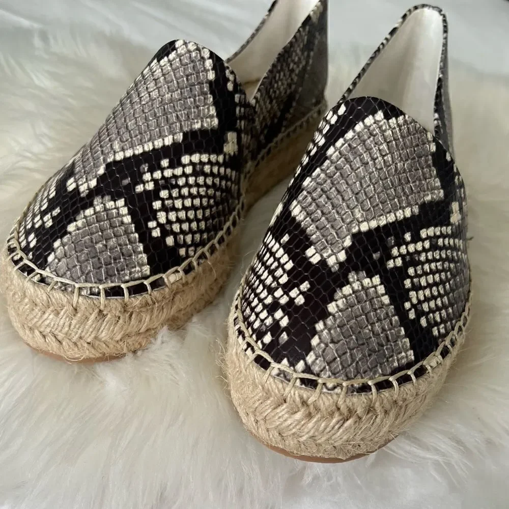 Jack Rogers platform snake skin espadrilles